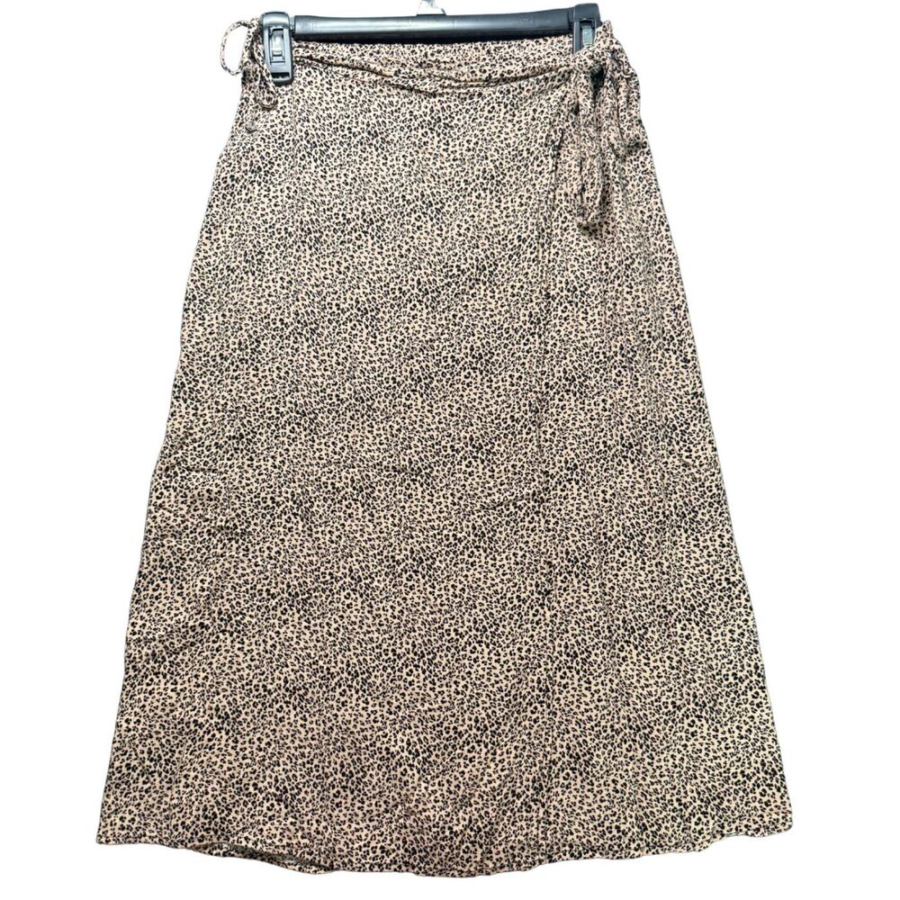 KIRIOUS LOS ANGELES Leopard Print Maxi Wrap Skirt Women's size Medium